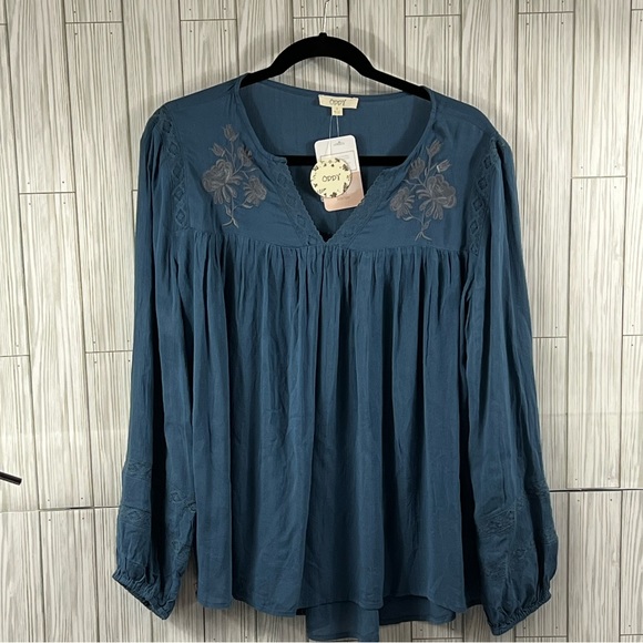 ODDY Tops - Oddy Embroidered Floral Blouse